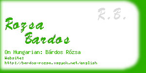 rozsa bardos business card